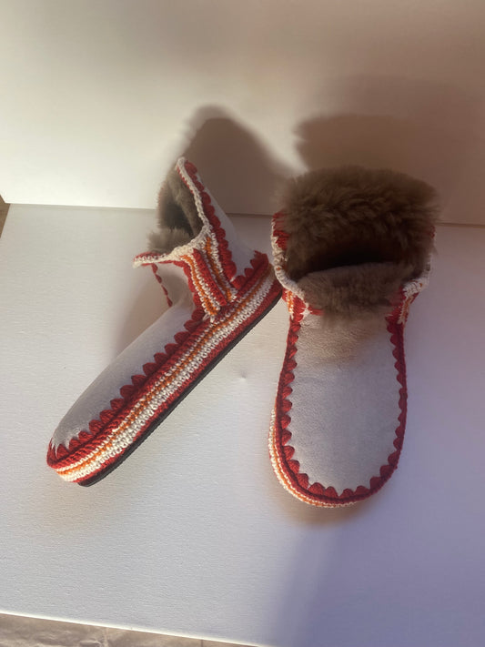 Pre-Order: Red, Orange & Cream Slippers