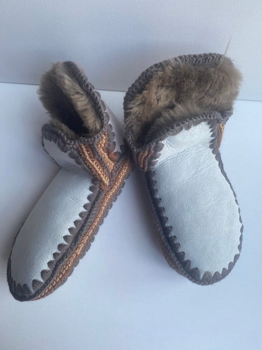 Pre-Order: Two tone Brown & Tan Slippers