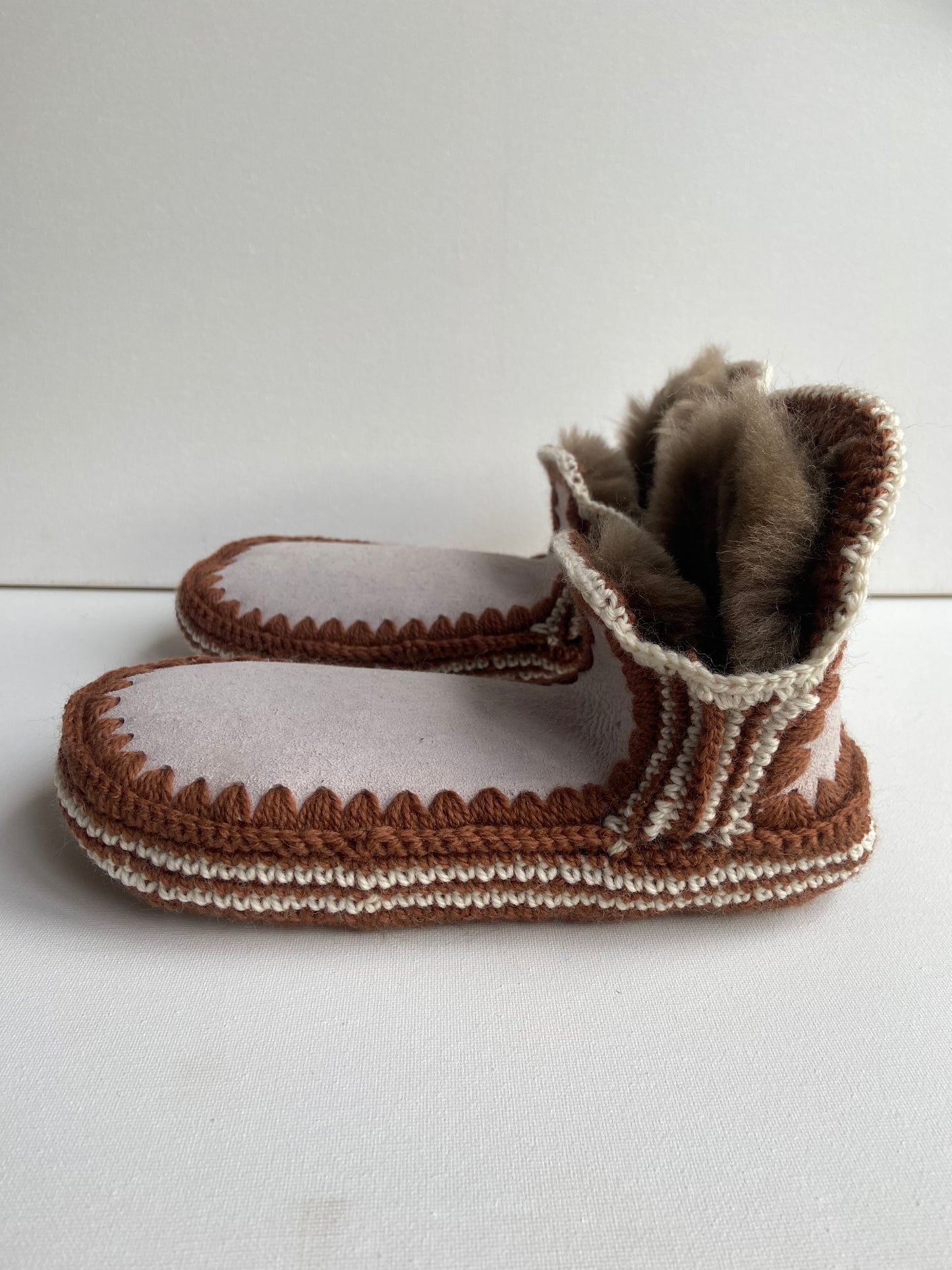 Pre-Order: Brown & Cream Slippers